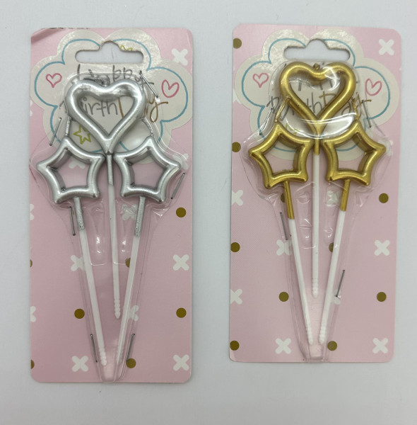 Kerzen-Set HEART & STARS in mehrfarbig aus Wachs