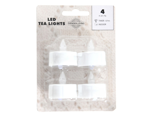 Teelichter-Set LED in weiß aus Kunststoff