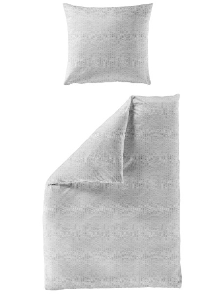 Bettwäsche MONDO Seersucker in silberfarben aus Baumwolle