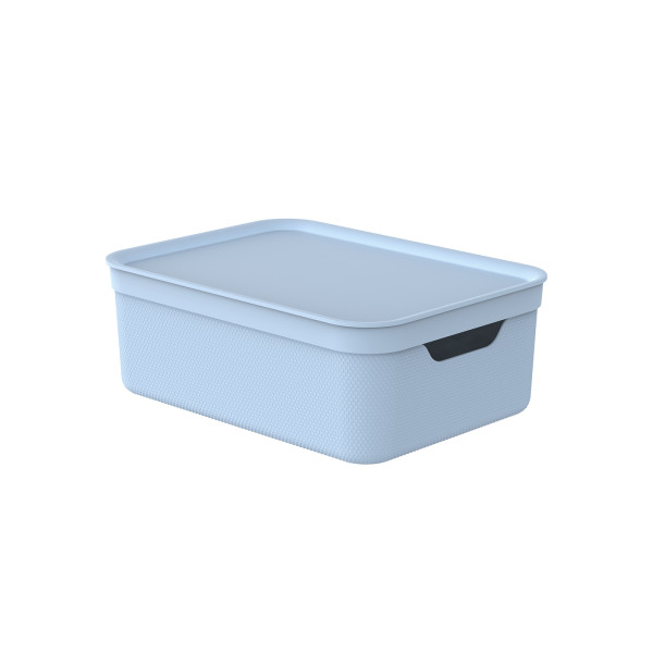 Box ALVRA mit Deckel in blau aus Polypropylen