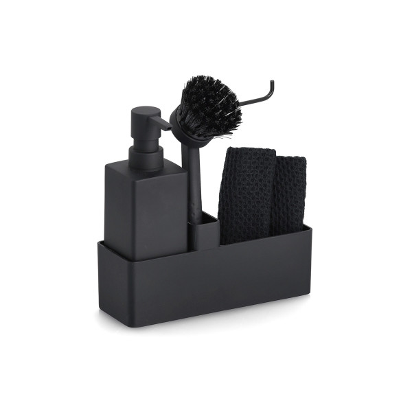 Seifenspender NERO in schwarz aus Materialmix