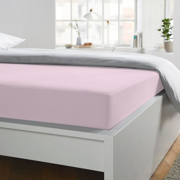Spannbettlaken Jersey zartrosa in rosa aus Jersey