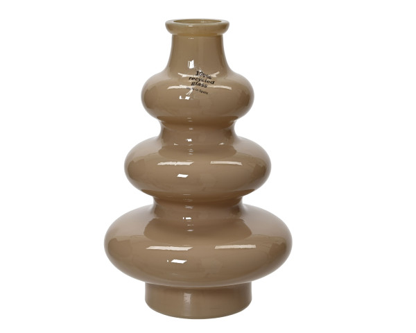Vase in beige aus Glas