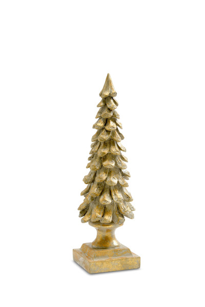 Weihnachtsbaum in goldfarben aus Polyresin