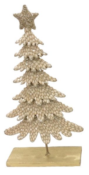 Weihnachtsbaum PAILLETTEN in goldfarben aus Kunststoff