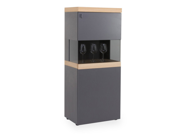 Highboard VENJAKOB PLAN X2 in schiefergrau aus Lack