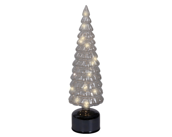 Dekoobjekt LED TREE grau in grau aus Glas