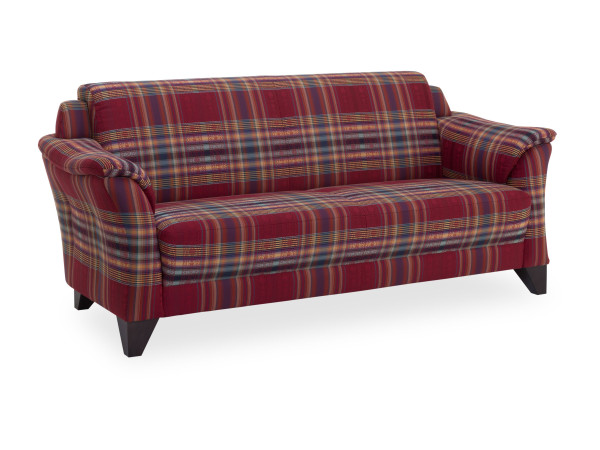 Sofa 3 Sitzer MONDO QUADRA in 11 ROT KARIERT aus Stoff