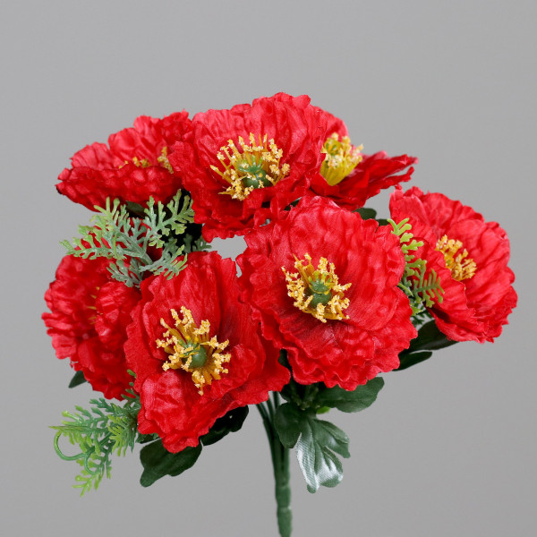 Kunstblume Mohn-Pick in rot aus Kunststoff