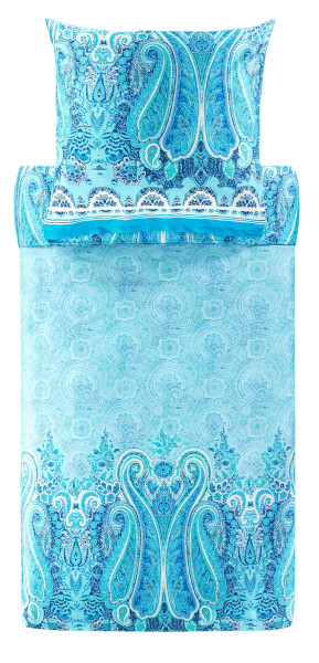 Bettwäsche MERGELLINA V.B1 in blau aus Baumwolle