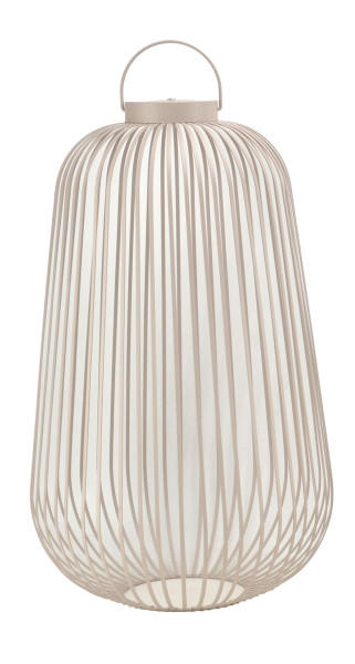 Laterne LED LUNARO in taupe aus Metall