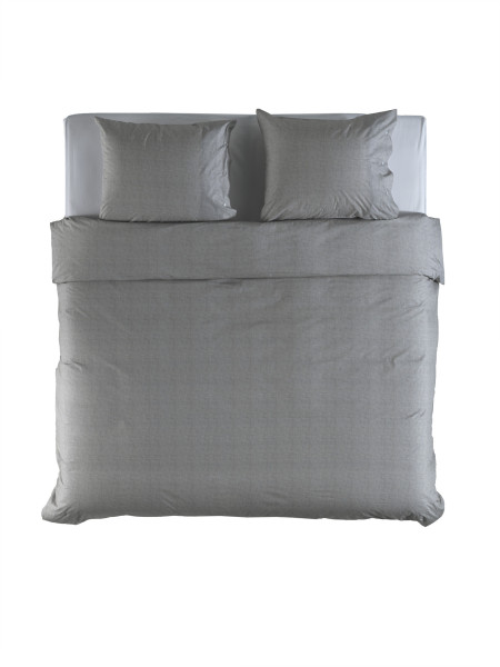 Bettwäsche PUNZO in grau aus Baumwolle