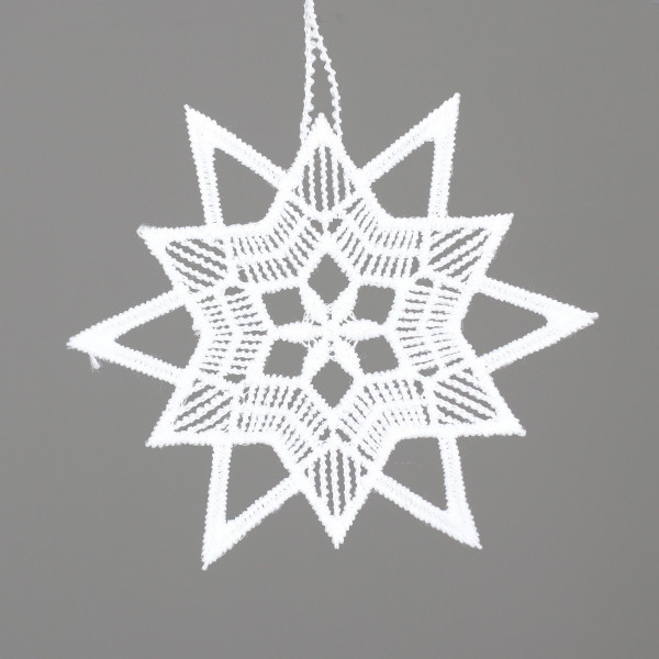 Christbaumschmuck Hänger ORNAMENT HÄKEL in weiß aus Polyester
