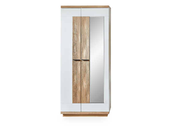Garderobenschrank MONDO LISANA in weiß aus Dekor/Teilmassiv