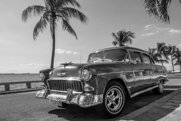 Akustikbild OLDTIMER AUF KUBA aus Materialmix