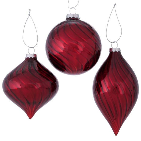 Weihnachtskugel BRILEA in rot aus Glas