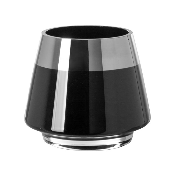 Teelichthalter JONA in schwarz aus Glas