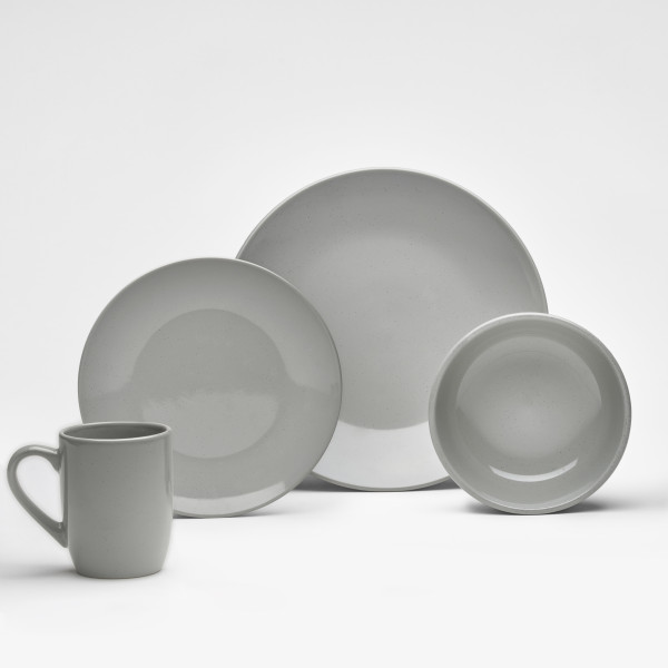 Komplettgeschirr GÖTEBORG in grau aus Steinzeug