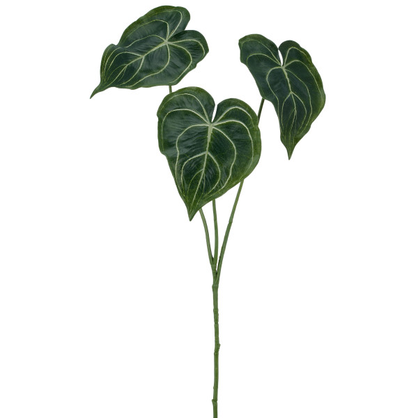 Kunstpflanze Anthurienblatt in grün aus Kunststoff