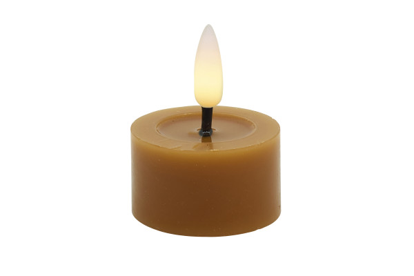Teelicht LED 2er-Set BASIC in Caramel aus Wachs