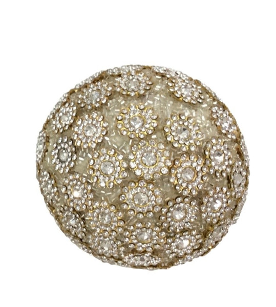 Weihnachtskugel DIAMOND FLOWER in goldfarben aus Kunststoff