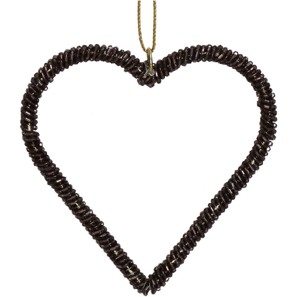 Dekohänger HEART BEADS in Purple aus Glas
