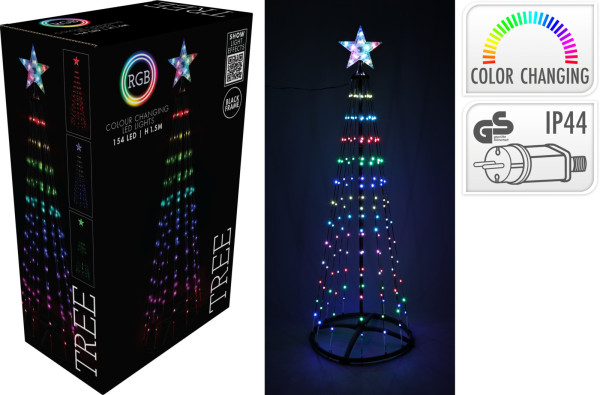 Dekoobjekt LED X-MAS TREE in schwarz aus Materialmix