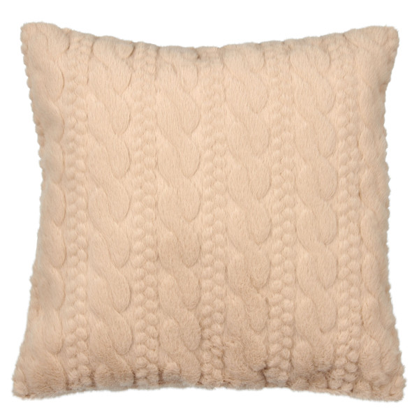 Kissen Kunstfell in rosa aus Polyester