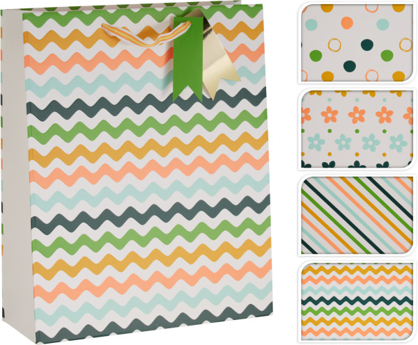 Geschenktasche HAPPY in mehrfarbig aus Papier