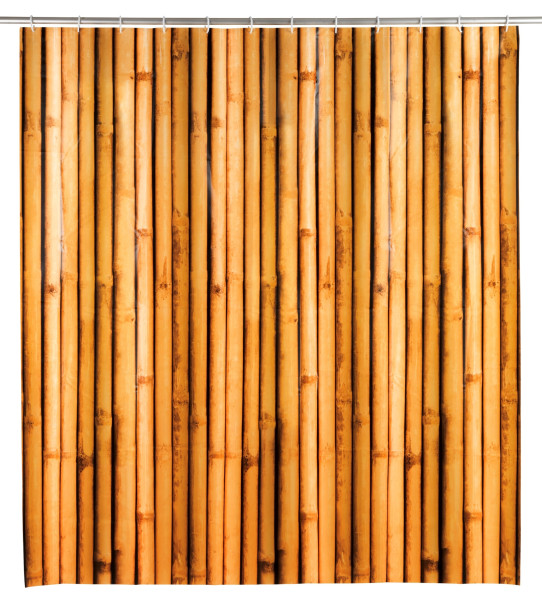 Duschvorhang BAMBUSA in braun aus Kunststoff