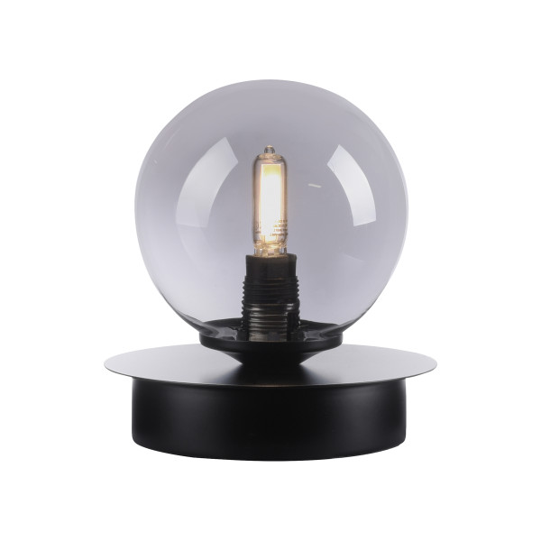 Tischleuchte LED WIDOW in schwarz aus Materialmix