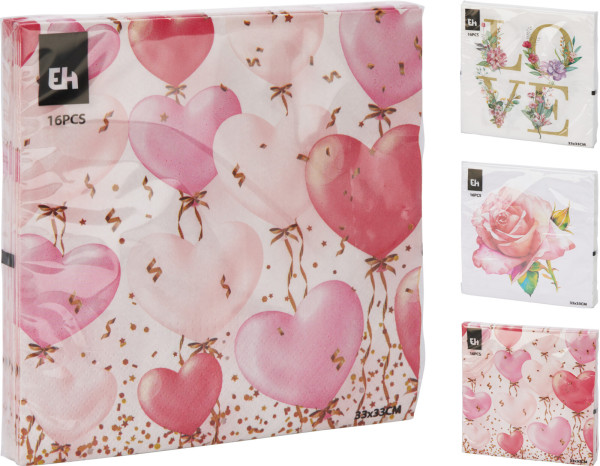 Servietten LOVE in mehrfarbig aus Papier