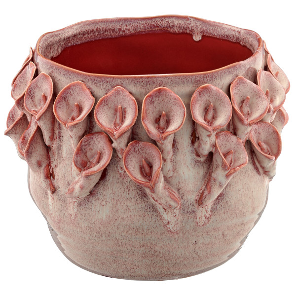 Übertopf in rosa aus Keramik