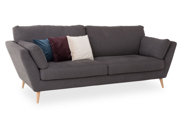 Megasofa ROXANNE Stoff grau 83188 Aurora (BHT 220x67x91 cm)