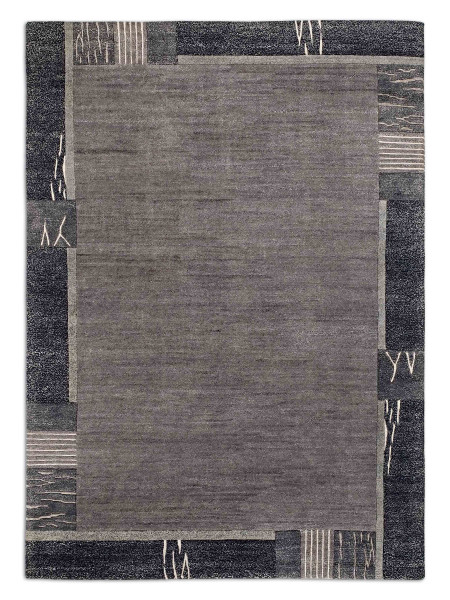 Teppich BARUM PL003 dk-grau in grau aus Schurwolle