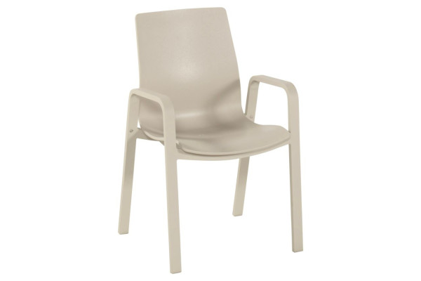 Gartenstuhl FLOW in beige aus Kunststoff