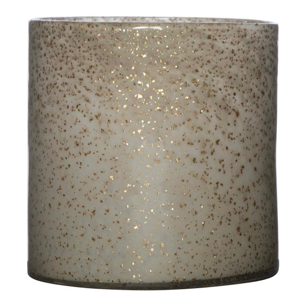 Teelichthalter in beige aus Glas