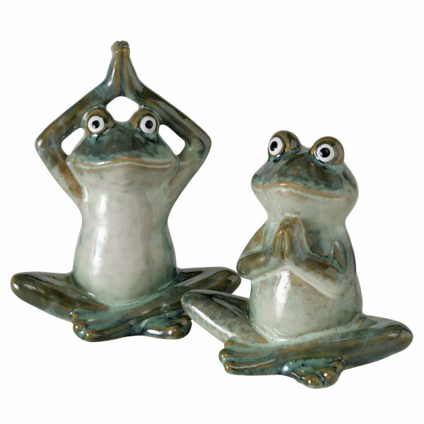 Frosch STEFFO in grün aus Steinzeug