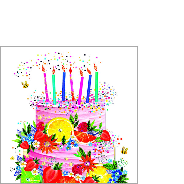 Servietten CAKE & FRUITS in bunt aus Papier