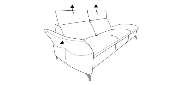Sofa himolla 2,5 Sitzer MAINSTADT in ocker aus Stoff