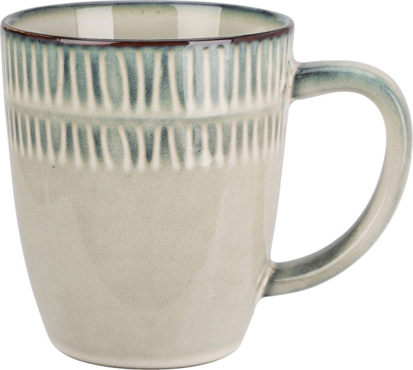 Henkelbecher in grau aus Steinzeug