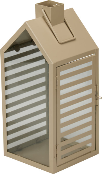 Laterne HEDDA taupe in taupe aus Eisen
