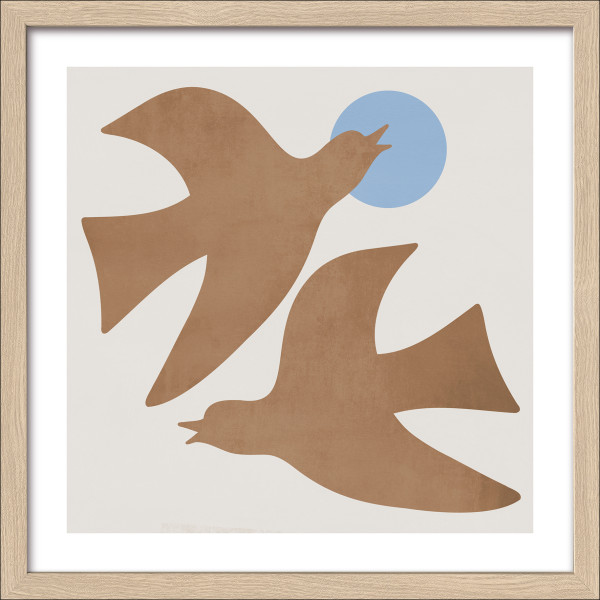 Gerahmtes Bild BROWN BIRD in mehrfarbig aus Glas satiniert
