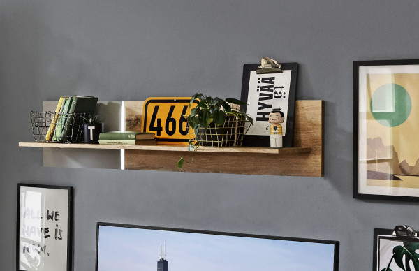 Wandboard LIVIN BAVENO in hellgrau aus Dekor