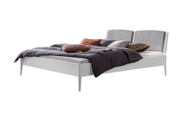 Holzbett HASENA PISTOIA in Buche weiß mit Pepe grau