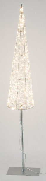 Weihnachtsbaum LED auf Ständer in silberfarben aus Metall