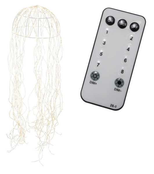 Christbaumschmuck Hänger STÄNGE LED in creme aus Klarglas