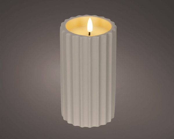 Kerze LED BETON creme in creme aus Wachs