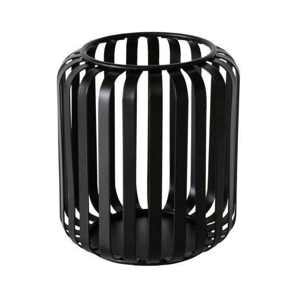 Windlicht VIKI in schwarz aus Eisen
