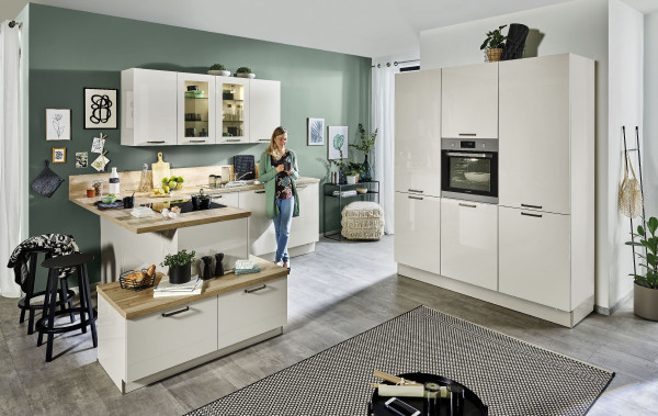 Vorführküche Rolf Weber in cremeweiß aus Dekor